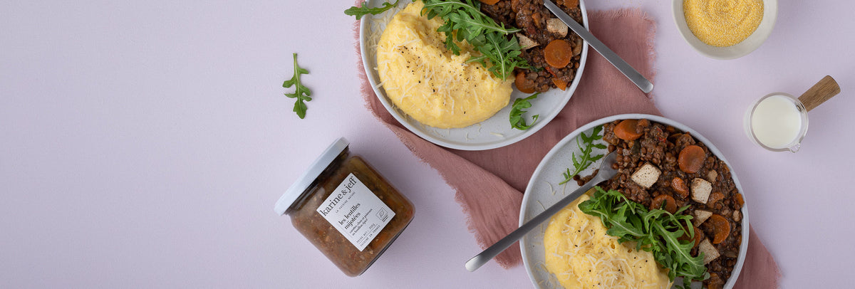 Idée recette : Lentilles mijotées et polenta crémeuse Image
