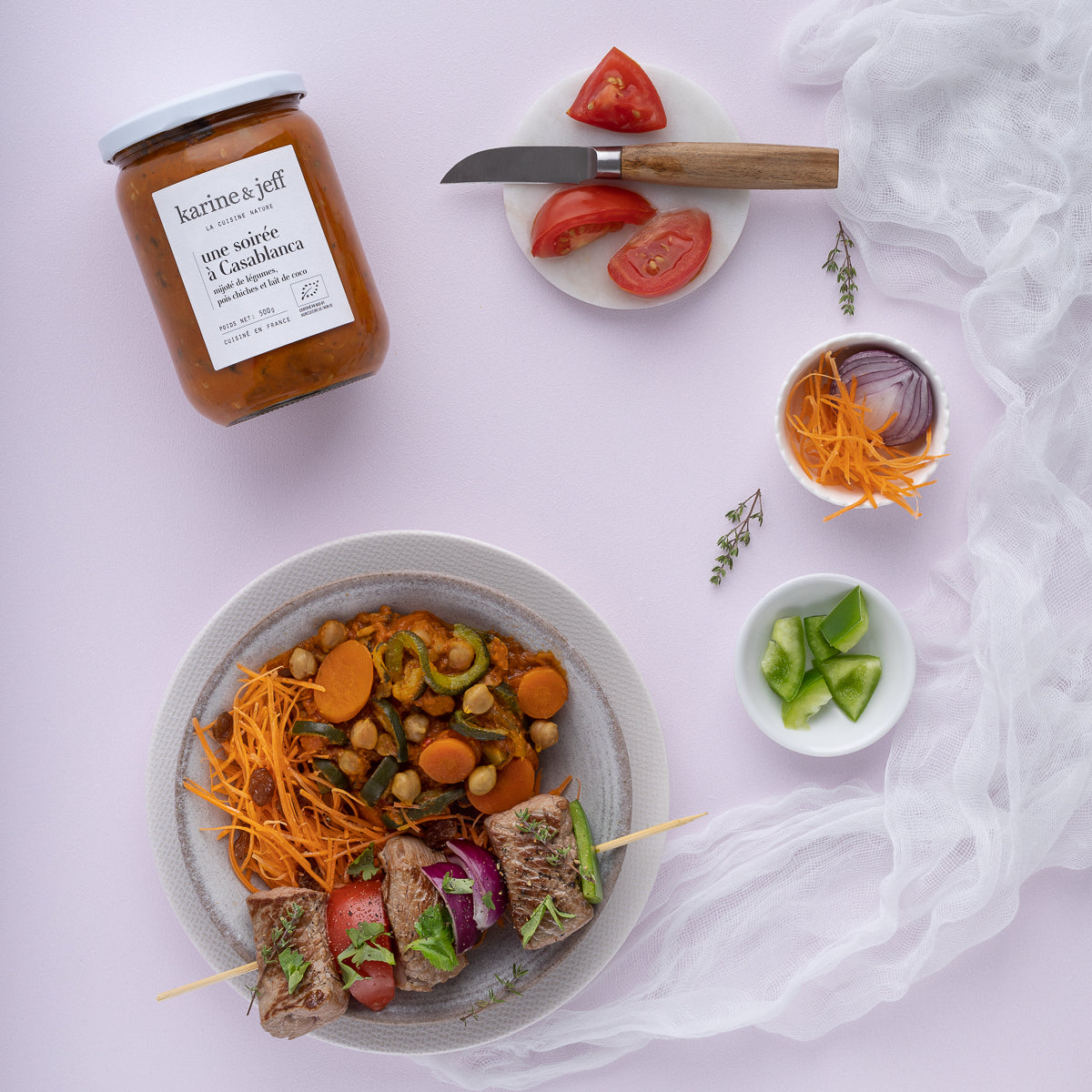 Idée recette : soirée festive et brochettes d'agneau au thym Image