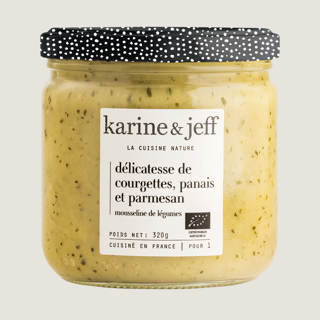Délicatesse de courgettes, panais et crème de brebis