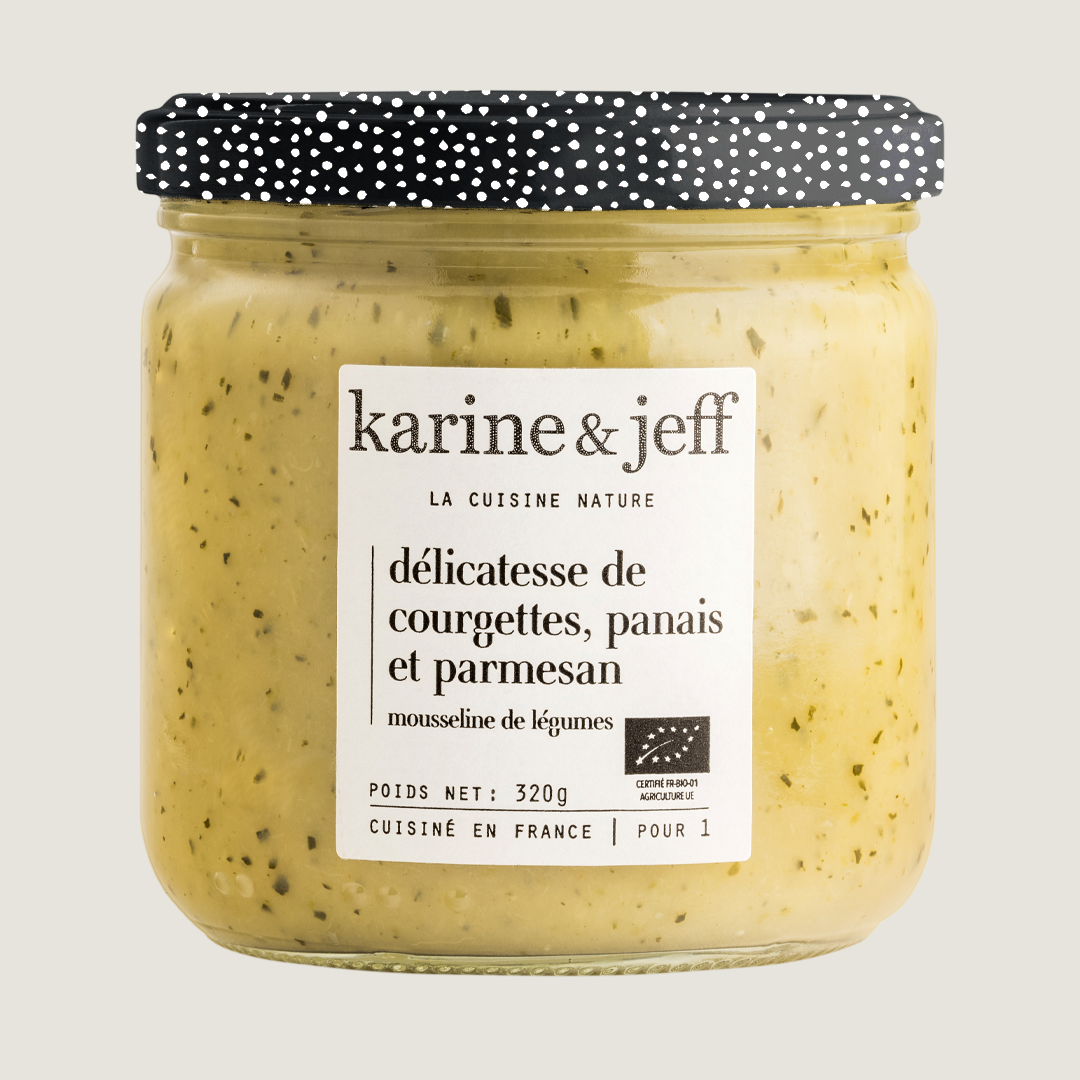 Délicatesse de courgettes, panais et crème de brebis