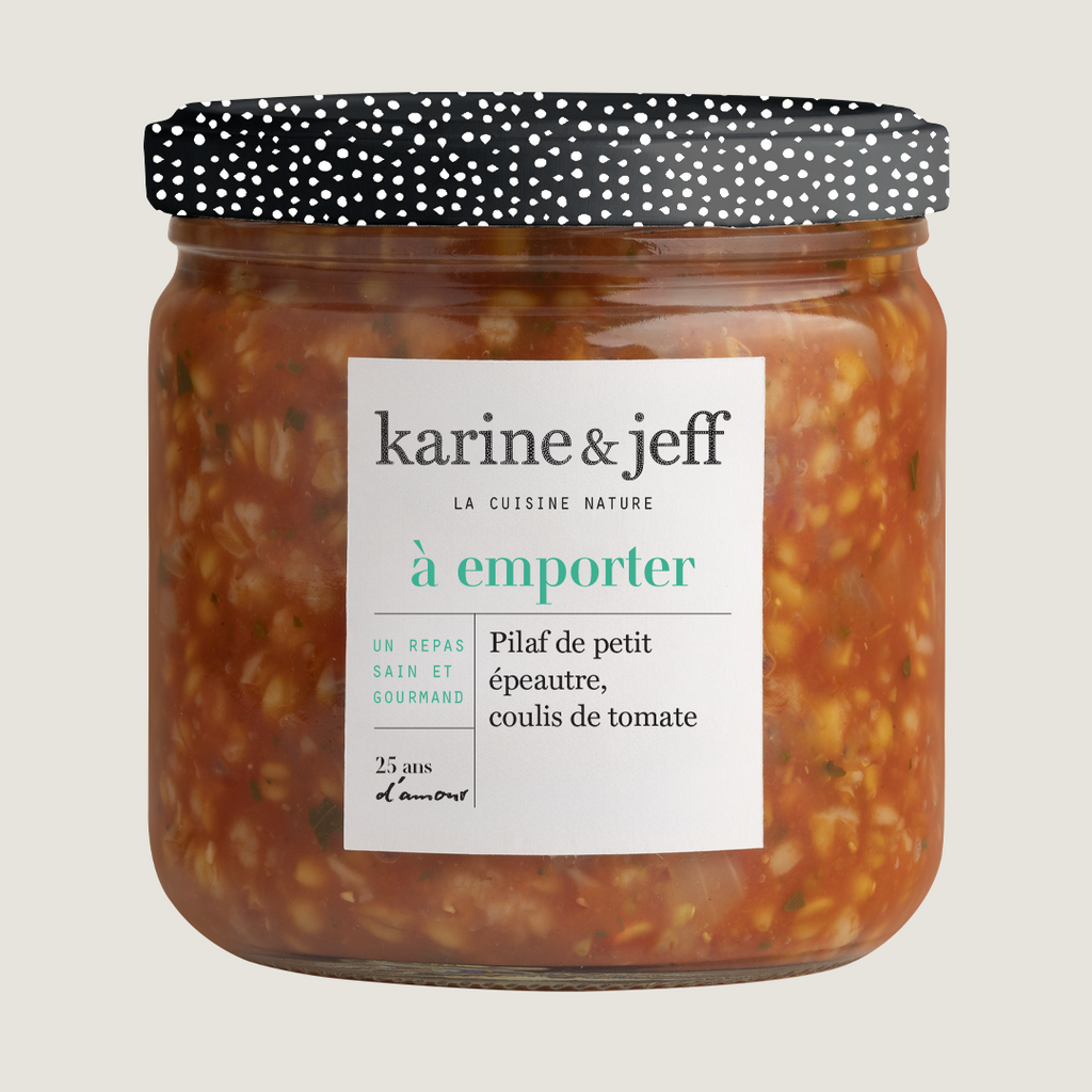 Pilaf de petit épeautre - coulis de tomate et basilic, recette bio Karine & Jeff