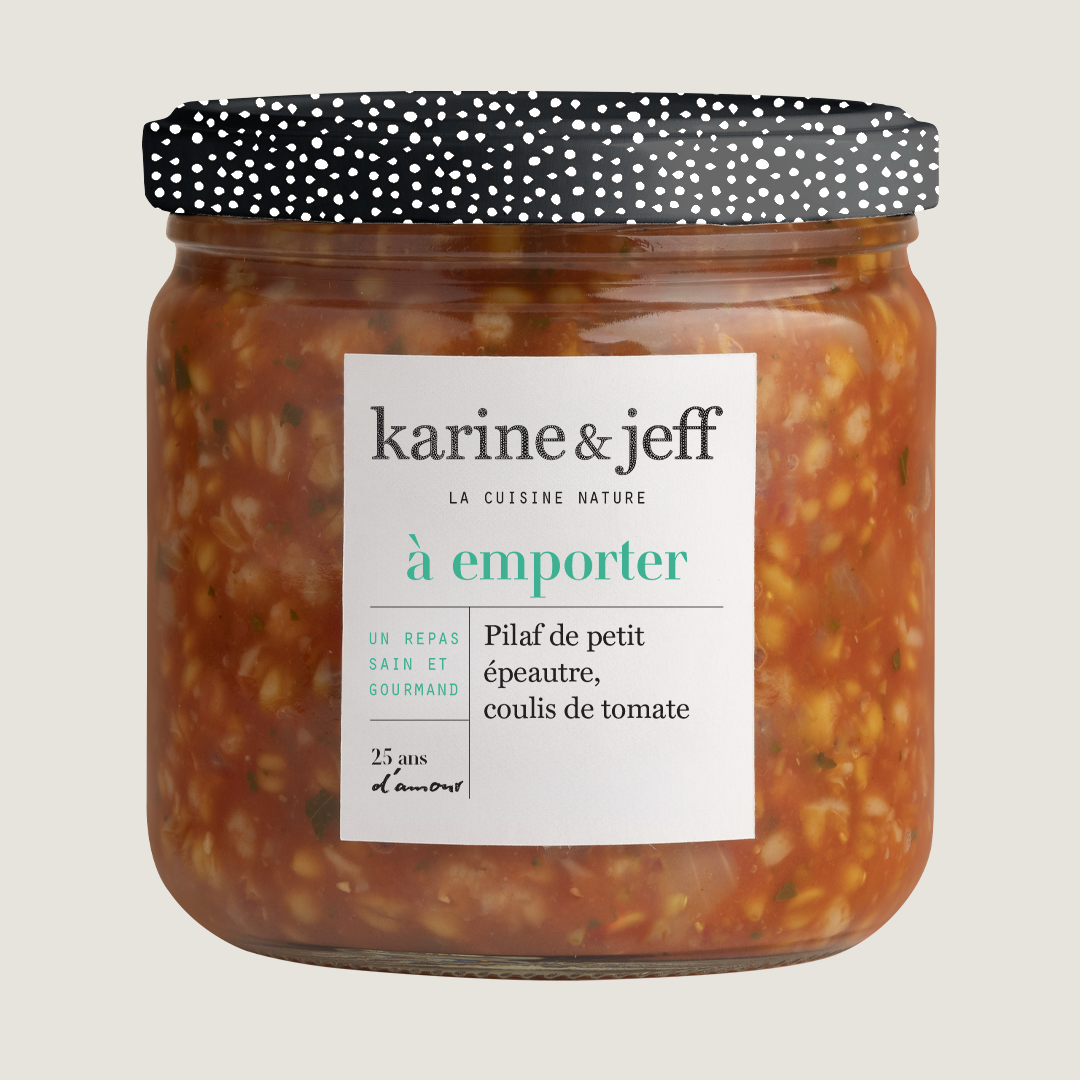 Pilaf de petit épeautre - coulis de tomate et basilic, recette bio Karine & Jeff
