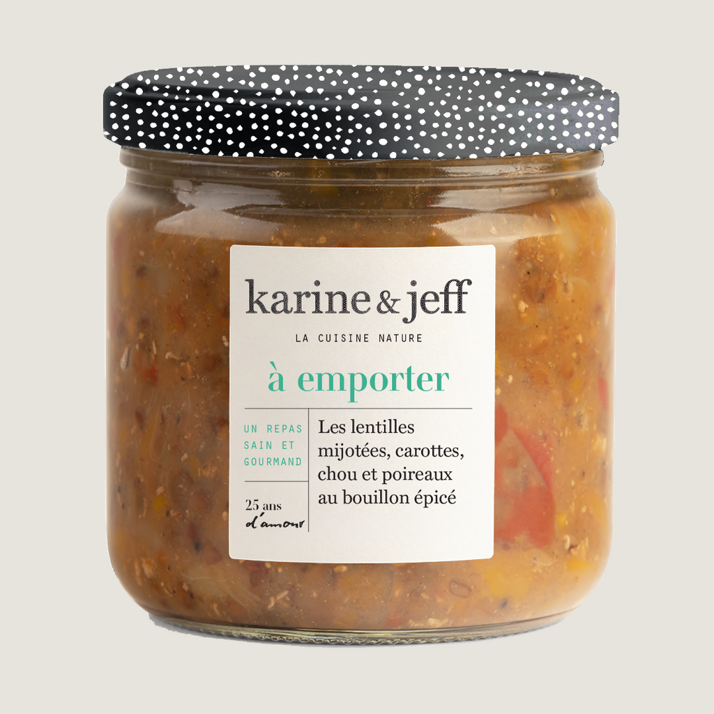 Les lentilles mijotées - carottes, chou et poireaux au bouillon épicé