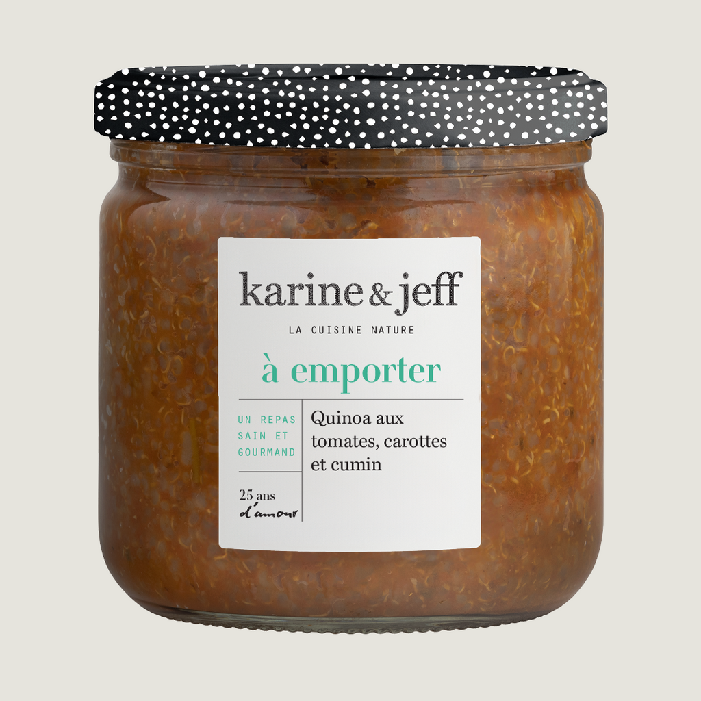 Quinoa aux tomates, carottes et cumin, recette bio Karine & Jeff
