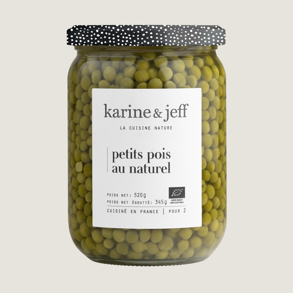 Petits pois au naturel, recette bio Karine & Jeff